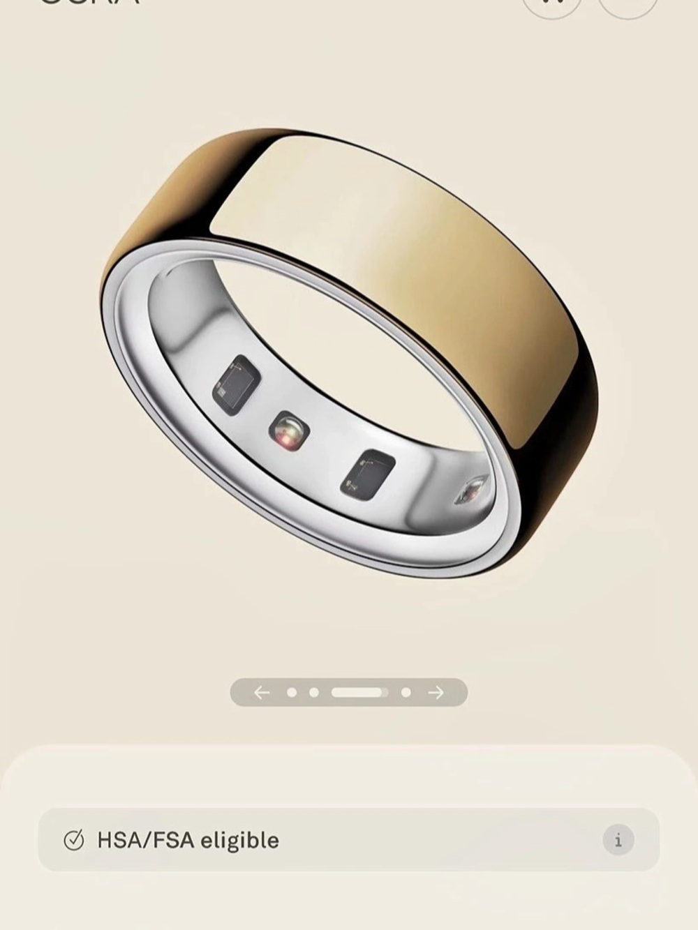 Oura Ring 4 Smart Ring Gold & Silver Size 8
